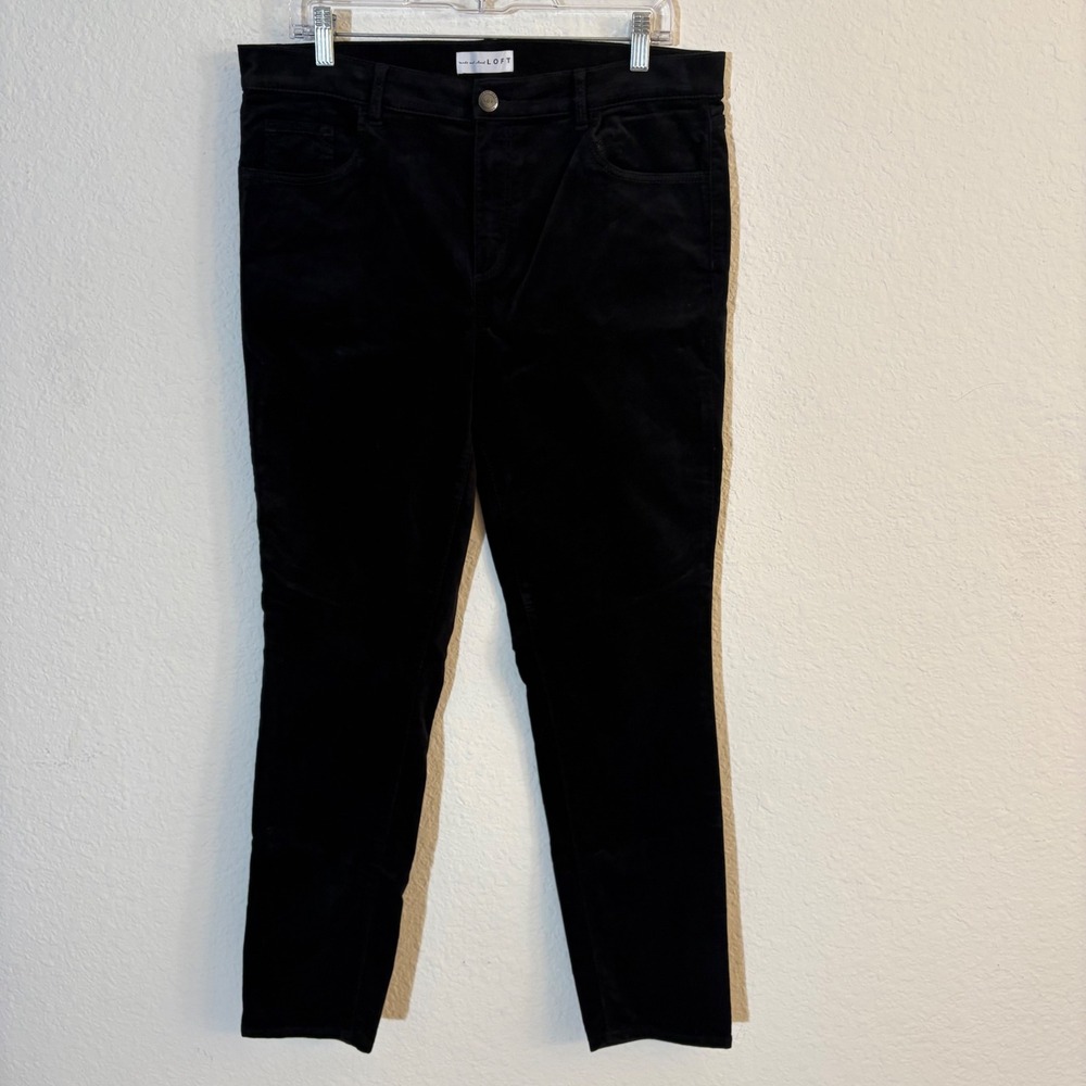 LOFT Slim Leg Velvet Pants Women 31/12 Black